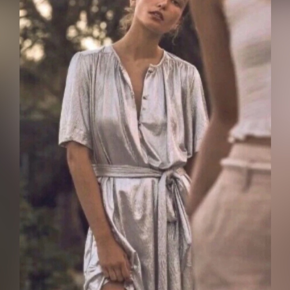 Sabina Musayev x Anthropologie Mercury Belted Mini Shirt Dress